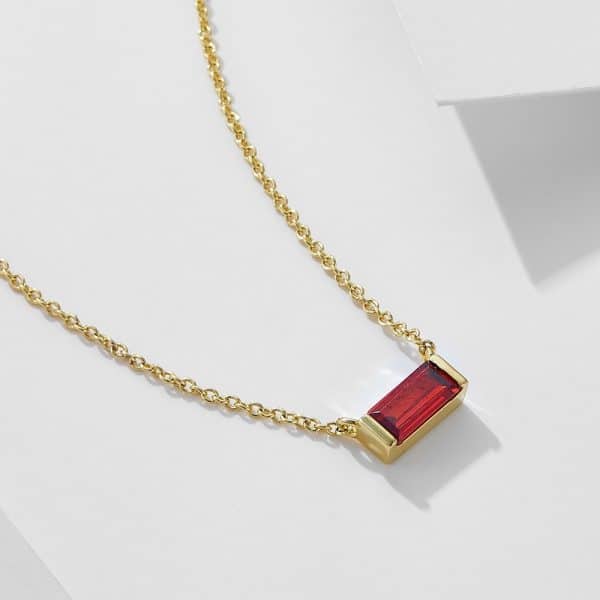 925 Sterling Silver Twelve Birthstone Square Clavicle Chain Women's Simple