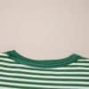 Green Stripe Thermal Knit Drop Shoulder Casual Top