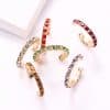 European And American Metal Shiny Full Drilling Ear Clip Personalized Fashion Exaggerated Geometric Multicolor Colored Diamond Set Non Ear Hole Earrings For Women