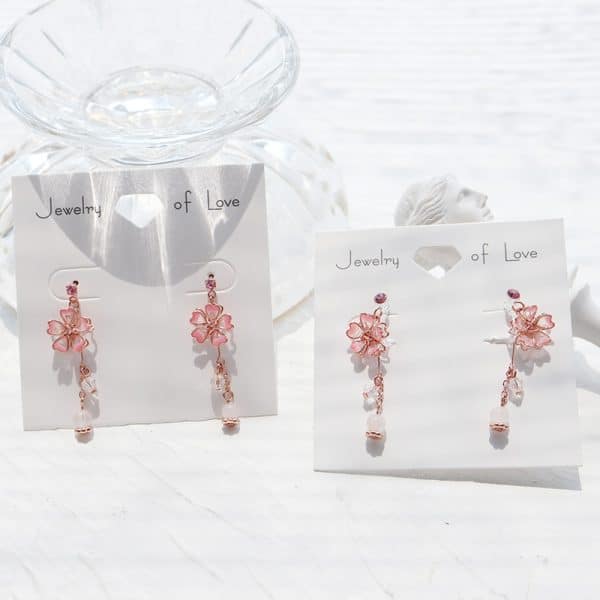 Cherry Blossom Festival Enamel Oil Drop Ear Clips