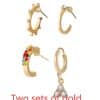 Zircon Triangle Stud Earring Set 4 Piece Set