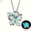 Summer Luminous Flower Necklace Metal Silver Petals Light-emitting Pendant Female