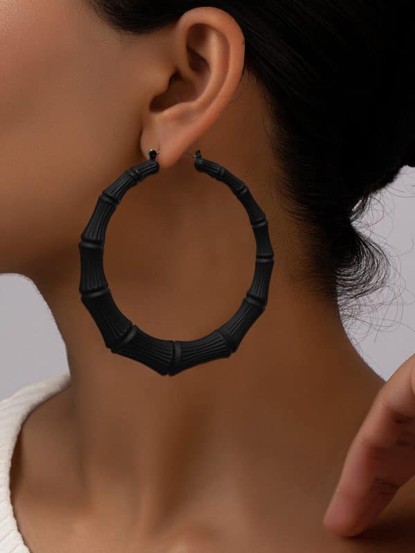 European And American Oversized Bamboo Earrings Exaggerated Golden Big Circle