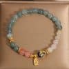 Blue Water Emerald Crystal Goldfish Bracelet For Women