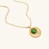 Hollow Sector Pendant Stainless Steel Gold Plated Necklace