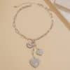 Cold Wind Heart-shaped Alloy Pendant Clavicle Chain