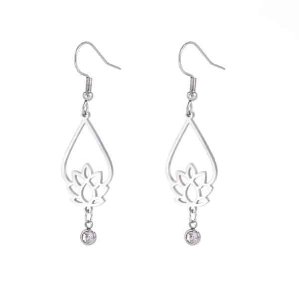 Vintage Water Drop Lotus Women's Earrings