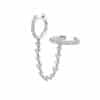 Silver Needle One Piece Diamond Earrings Double Circle Fashion Trend