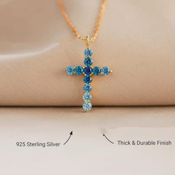 Hot Sale S925 Sterling Silver Necklace Women's High-grade Blue Zircon