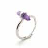 Crystal Stone Double Pointed Small Hexagon Prism Open Adjustable Ring