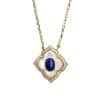 Flower Necklace Inlaid Lapis White Shell Pendant Neck Accessories Atmospheric Design