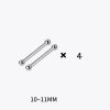 S999 Pure Silver Stud Earrings 4 Pairs Set Of Double-ended