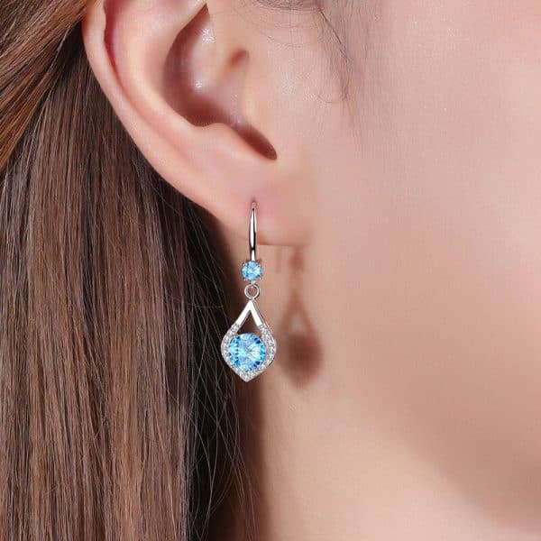 S925 Sterling Silver Water Drop Earrings Mid-length