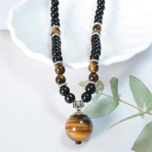 Natural Tigereye Single Bead Necklace Pendant Crystal Accessories