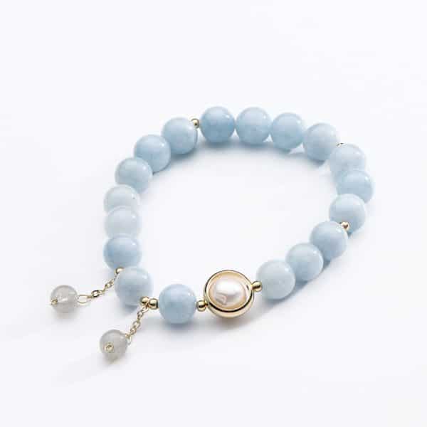 Aquamarine Freshwater Pearl Bracelet For Women