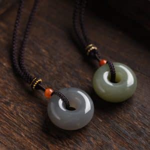 Hetian Jade Smoke Mauve Jade Safety Buckle Pendant For Men And Women