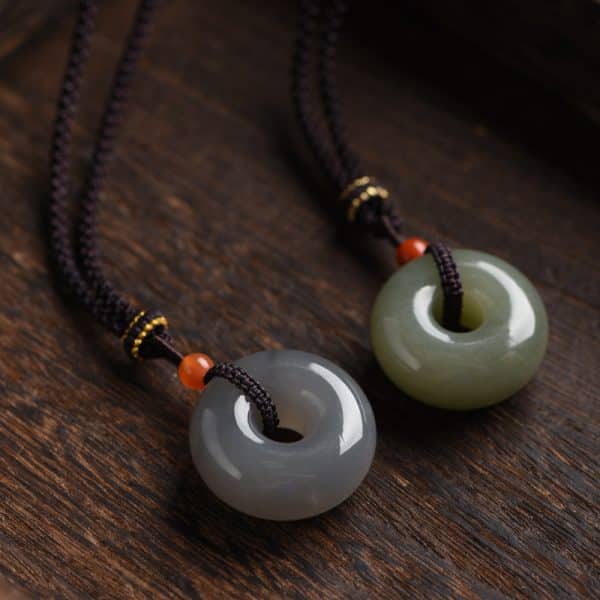 Hetian Jade Smoke Mauve Jade Safety Buckle Pendant For Men And Women