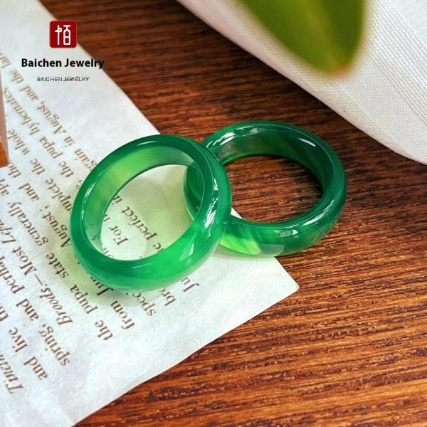 Agate Ring Natural Brazil Handheld Flexible Ring Jade