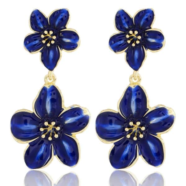 Drop Oil Camellia Earrings Hong Kong Style Retro