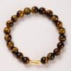 Tigereye Small Fish Pendant Handmade Beaded Bracelet
