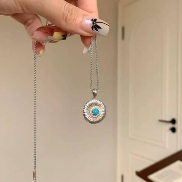 Turquoise Necklace Fashion Retro Exquisite Light Luxury High Sense