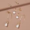 Simple And Versatile Earrings Set Diamond Pearl Earrings Drop Earrings Multi-style Earrings