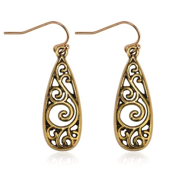 Ethnic Style Water Drop Hollow Pattern Earrings