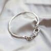 925 Sterling Silver Vintage Distressed Lock Knot Hook Thick Bracelet