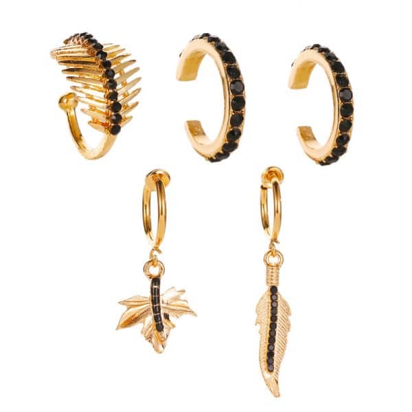 Jewelry Fashion 5-piece Set Of Earrings Trendy Leaves