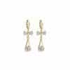 Women's Hollow Drop Zircon Bow Earrings
