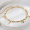 Zircon Anklet For Women Copper-plated Gold