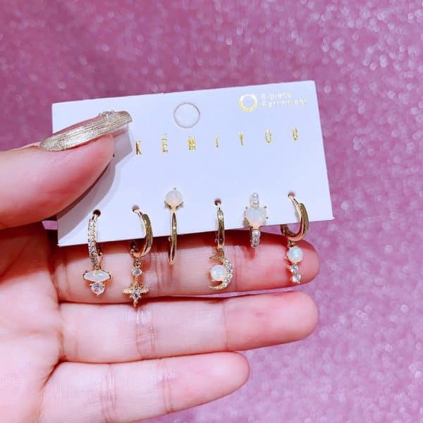 Natural Opal Ear Clip Ear Clip Six-piece Set
