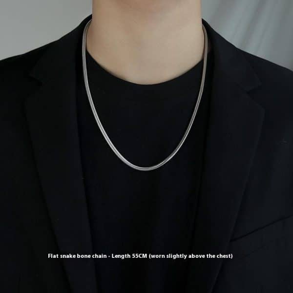Titanium Steel Necklace Men's Korean-style Simple Ins Style Snake Bone
