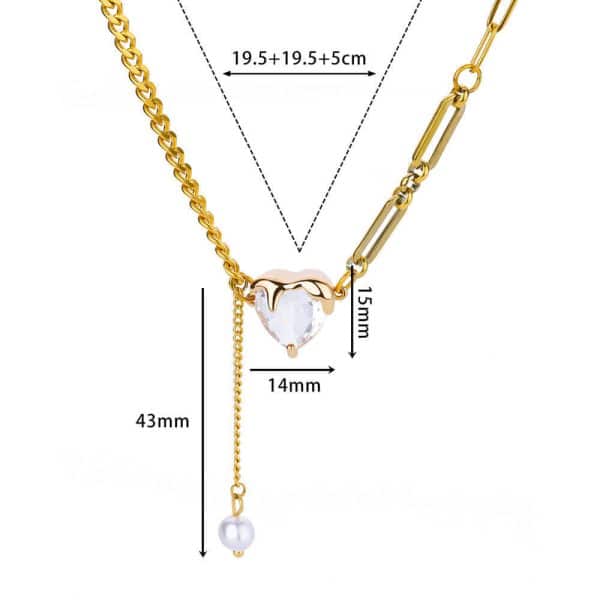 Ins Style Simple Heart-shaped Zircon Pendant Necklace